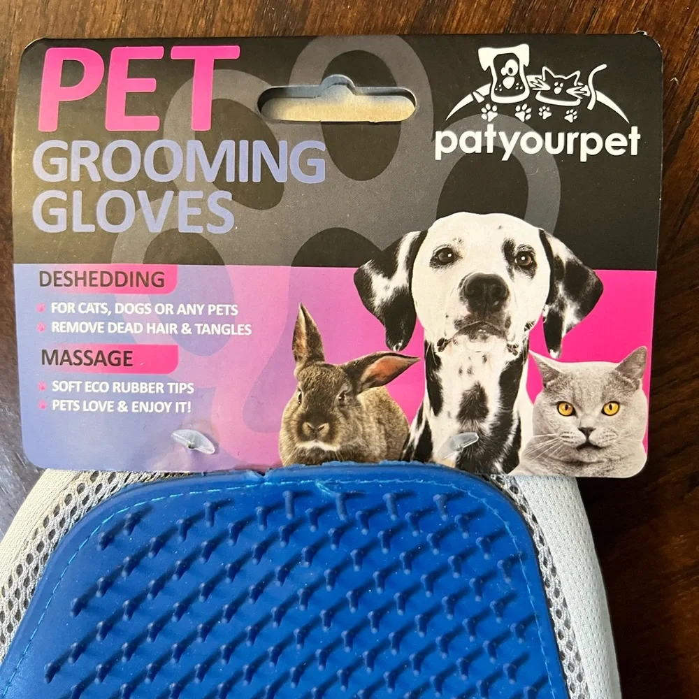 Pet Grooming Gloves Deshedding Massaging NWT